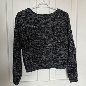 Blue speckled crop sweater